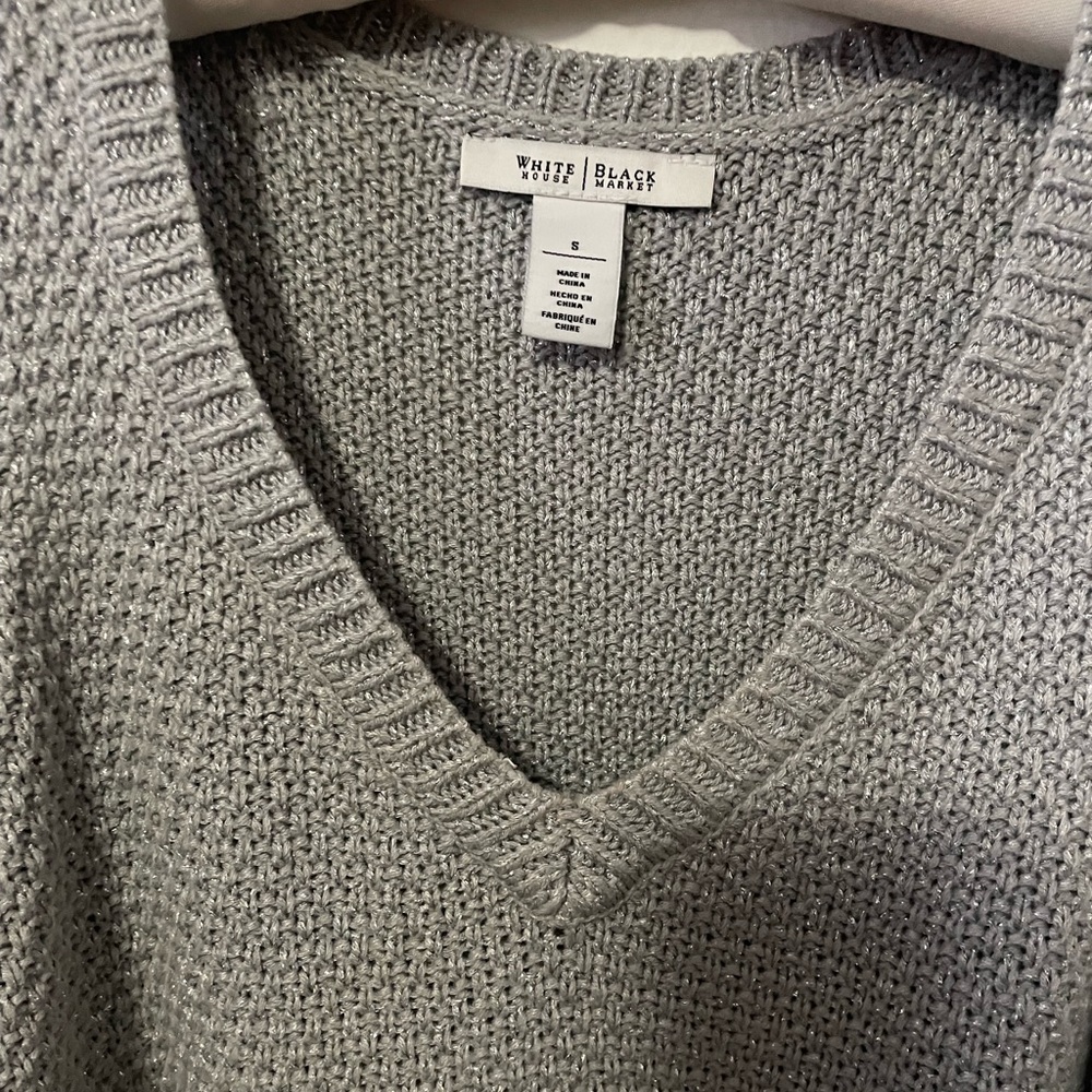 WHBM Silver Shimmer Sweater - Picture 3 of 4